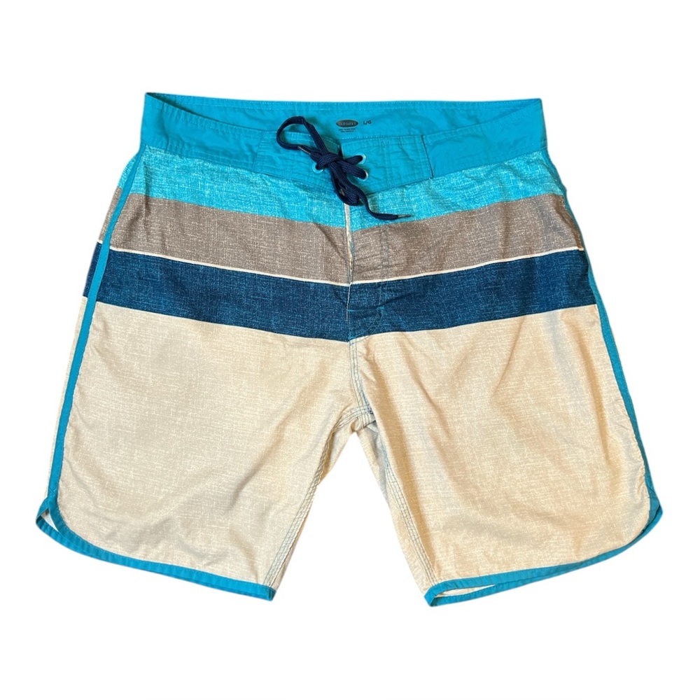 Old Navy Men’s Swim Board Shorts Color Blue & Gray Size Large